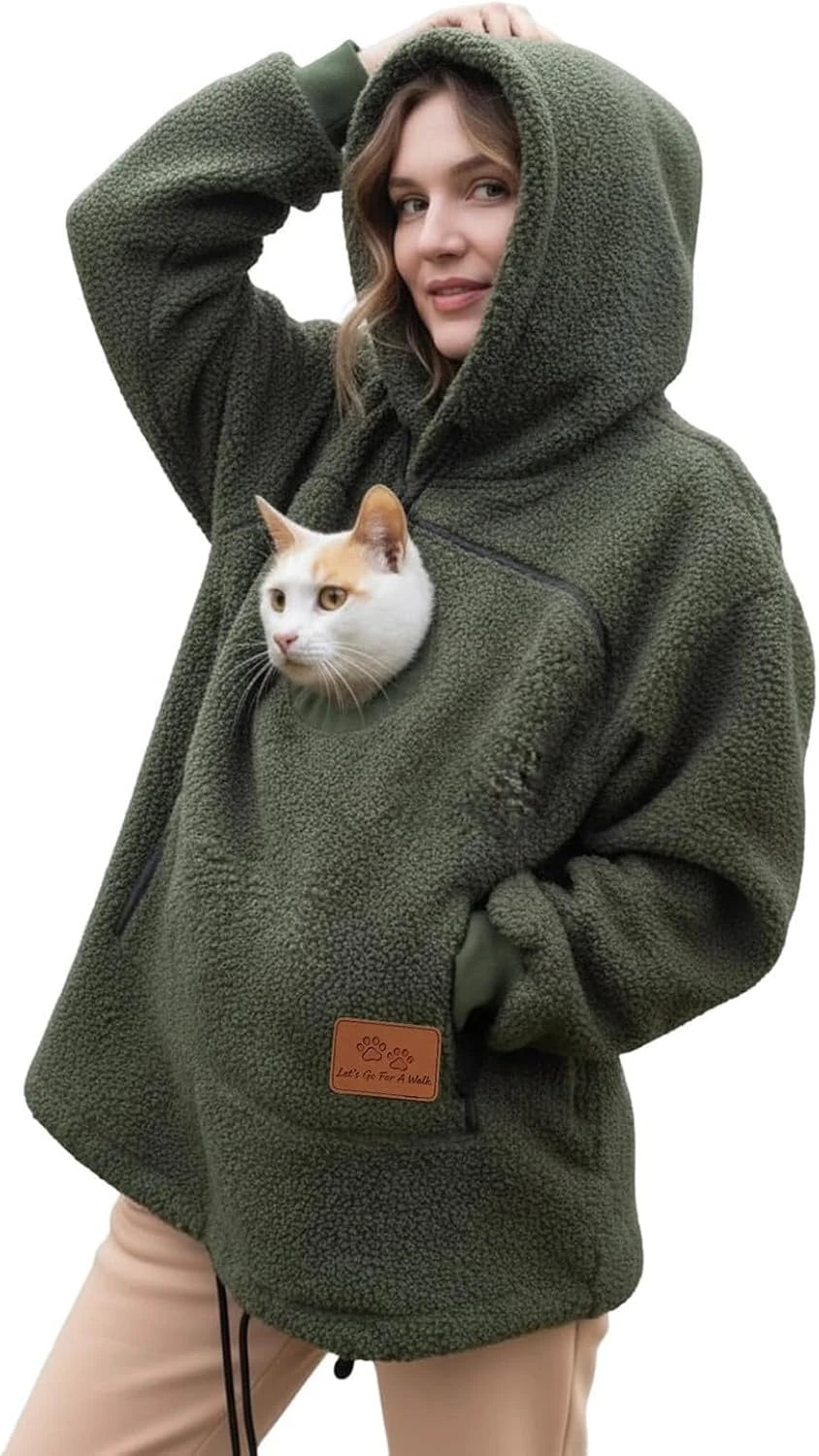 Pet Carrier Fleece Hoodie